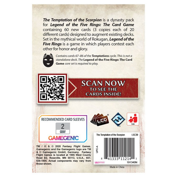 Legend of the Five Rings : The Card Game - The Temptation of the Scorpion